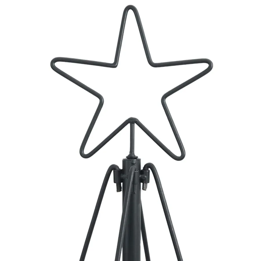 Arbre en cône de Noël avec support Noir 154 cm Acier - 7