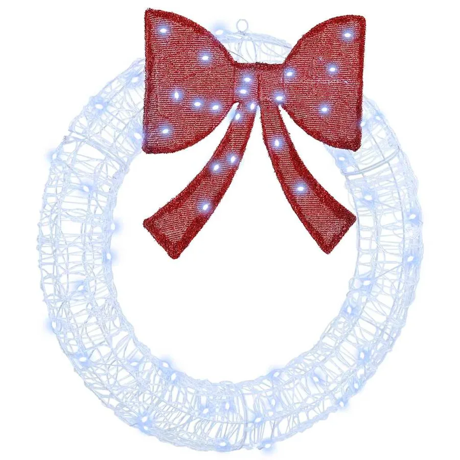 Couronne avec 60 LED Blanc froid 76 x 76 x 8,5 cm Acrylique - 2