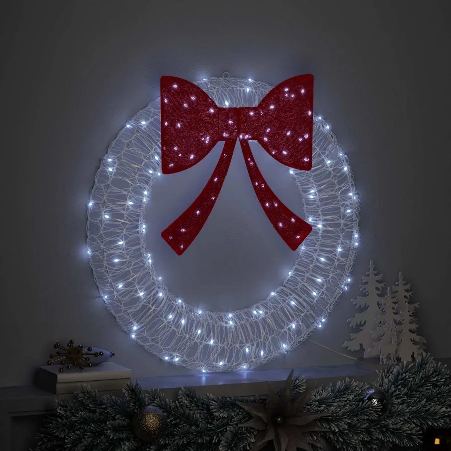 Couronne avec 60 LED Blanc froid 76 x 76 x 8,5 cm Acrylique - 3