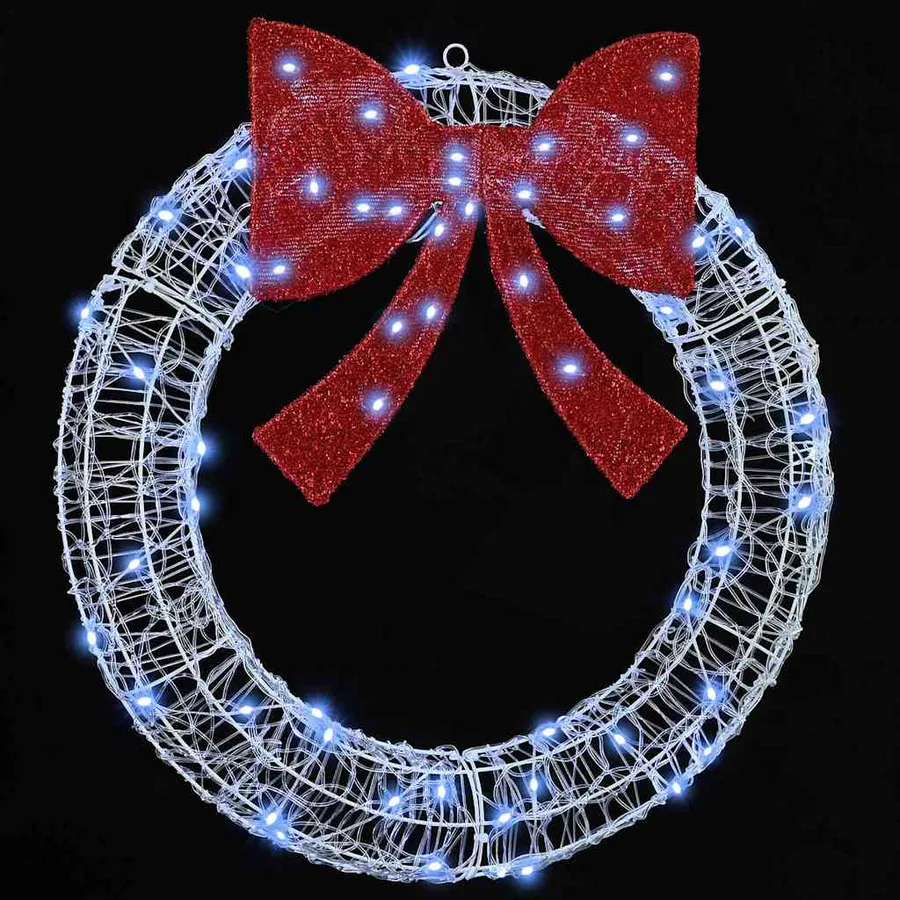 Couronne avec 60 LED Blanc froid 76 x 76 x 8,5 cm Acrylique - 4