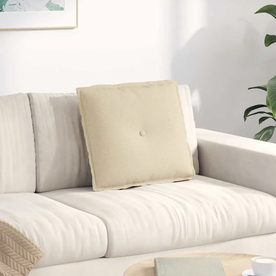 Coussin de Dos Crème 50 x 19 x 45 cm tissu