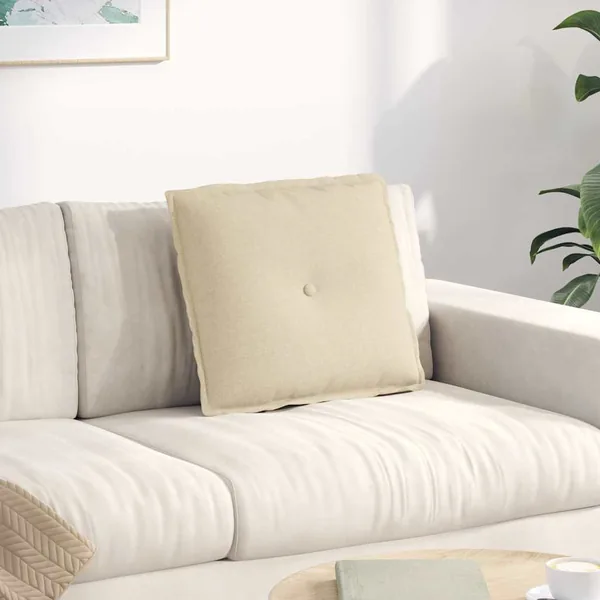 Coussin de Dos Crème 50 x 19 x 45 cm tissu