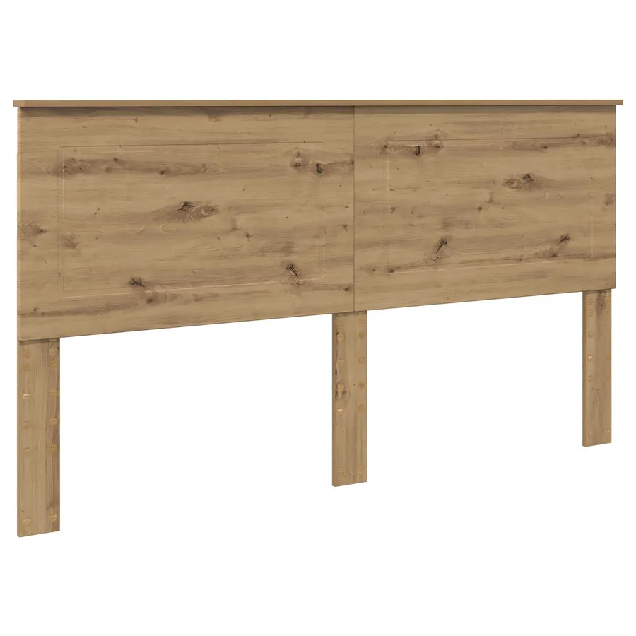Cadre de lit Chêne artisan 200 x 200 cm Bois de pin massif - 6