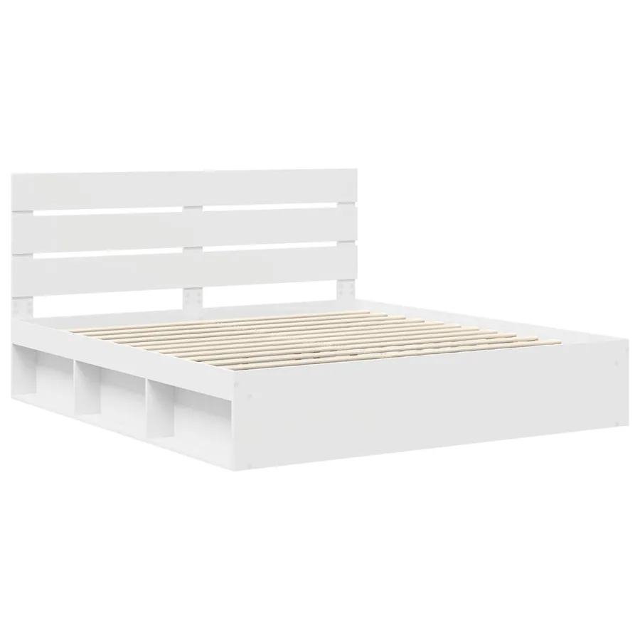 Cadre de lit Blanc 180 x 200 cm Bois de pin massif - 4