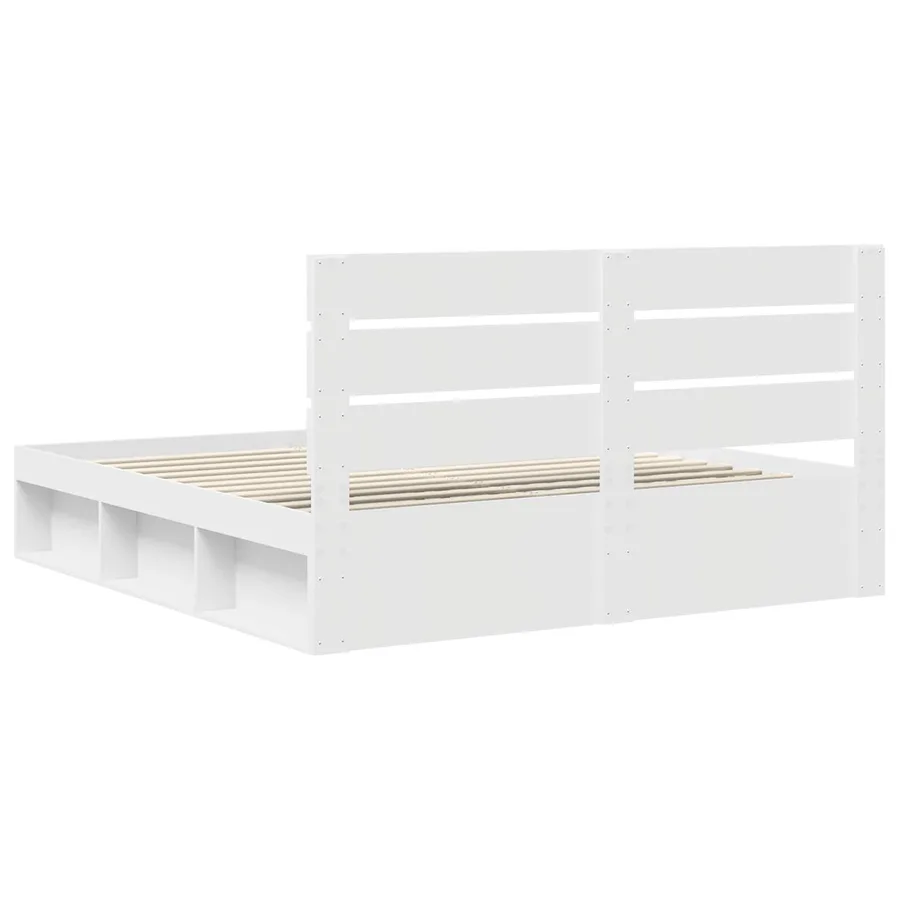Cadre de lit Blanc 180 x 200 cm Bois de pin massif - 9