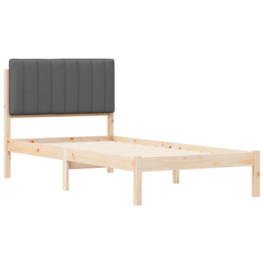 Cadre de lit avec tête de lit rembourrée Gris foncé 90 x 190 cm - 4