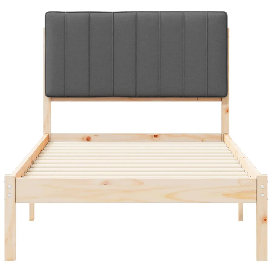 Cadre de lit avec tête de lit rembourrée Gris foncé 90 x 190 cm - 5