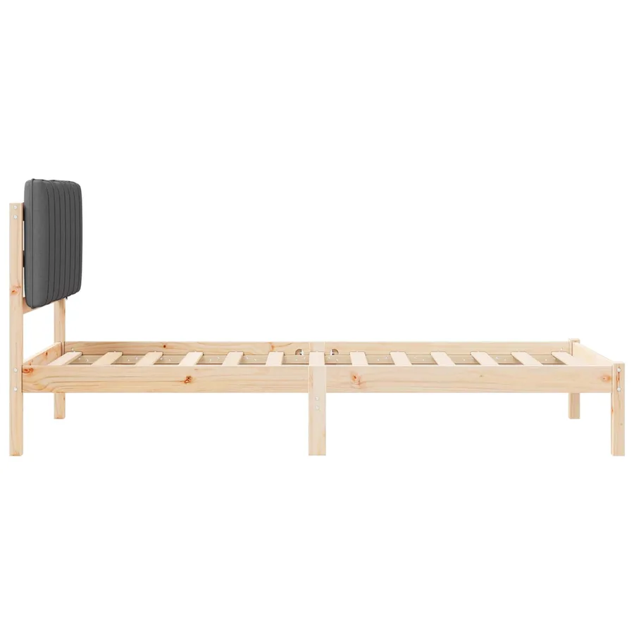 Cadre de lit avec tête de lit rembourrée Gris foncé 90 x 190 cm - 6