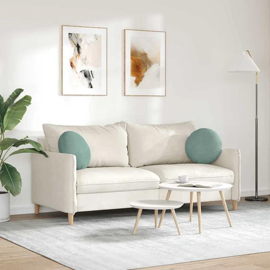Coussins de siège 2 pcs Vert Mer Ø 40 x 13 cm Velours - 4