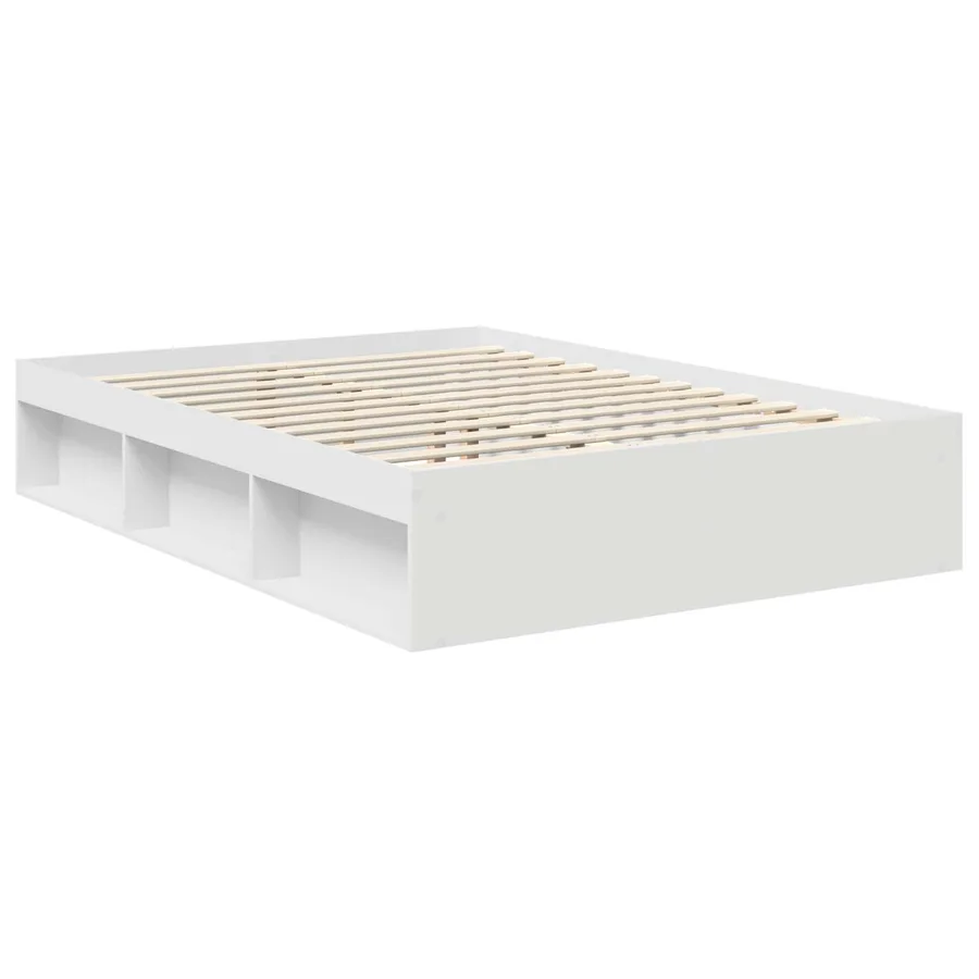 Cadre de lit Blanc 135 x 190 cm Bois de pin massif - 5