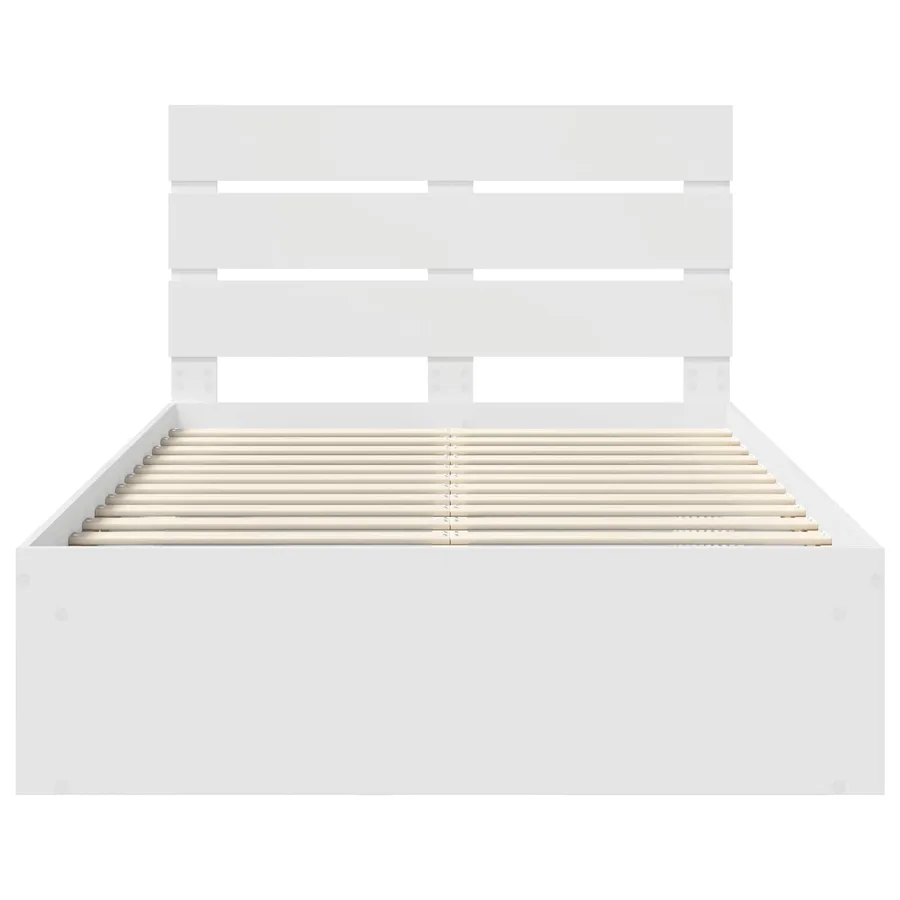 Cadre de lit Blanc 135 x 190 cm Bois de pin massif - 7