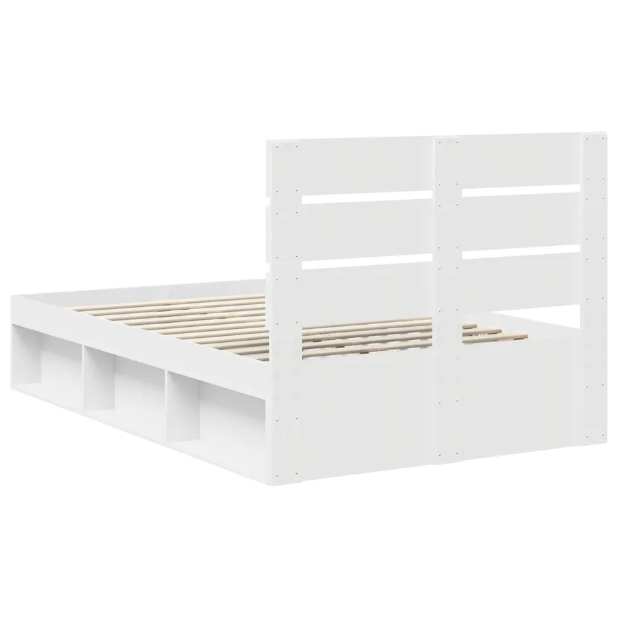 Cadre de lit Blanc 135 x 190 cm Bois de pin massif - 9