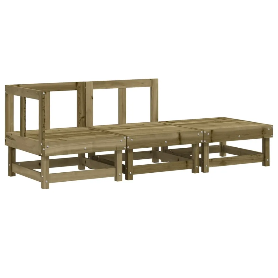 Salon de jardin 3 pcs bois de pin imprégné - 2