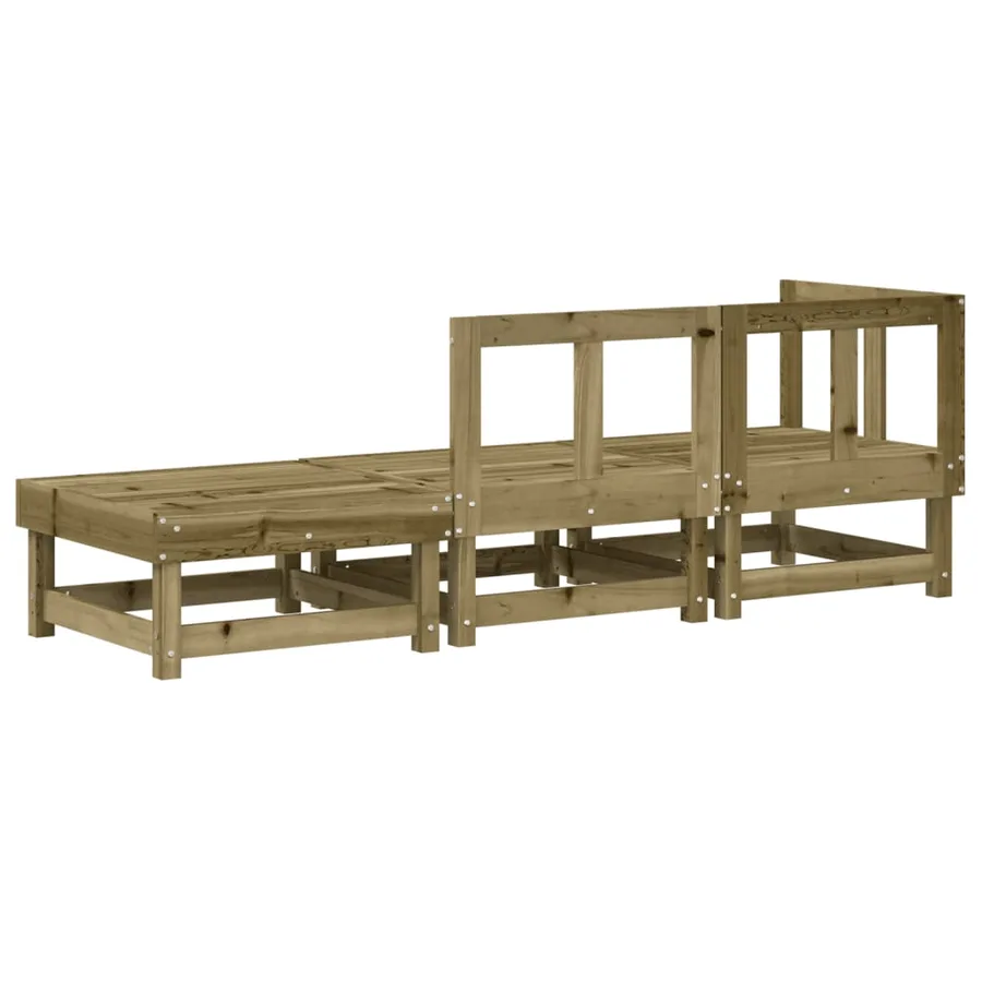Salon de jardin 3 pcs bois de pin imprégné - 6
