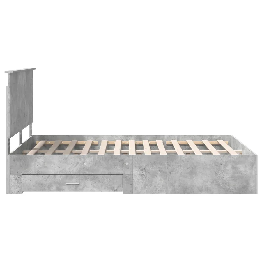 Cadre de lit Gris béton 160 x 200 cm Bois d'ingénierie - 9