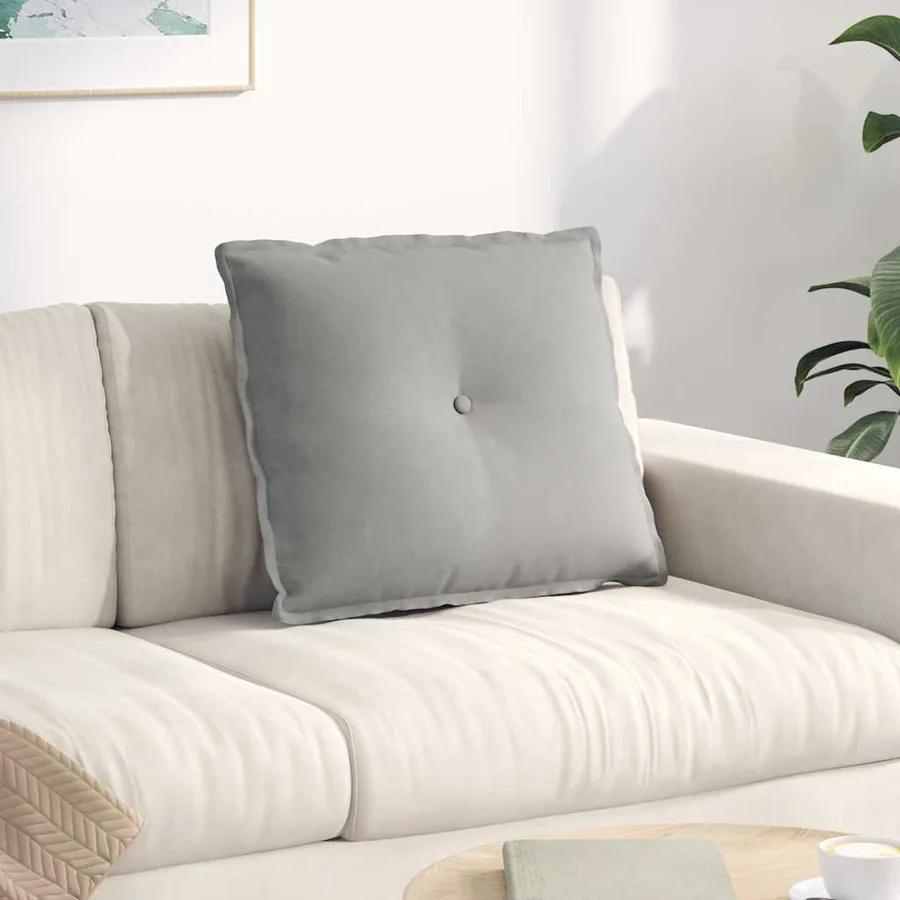 Coussin de Dos Gris clair 60 x 50 cm Tissu en microfibre