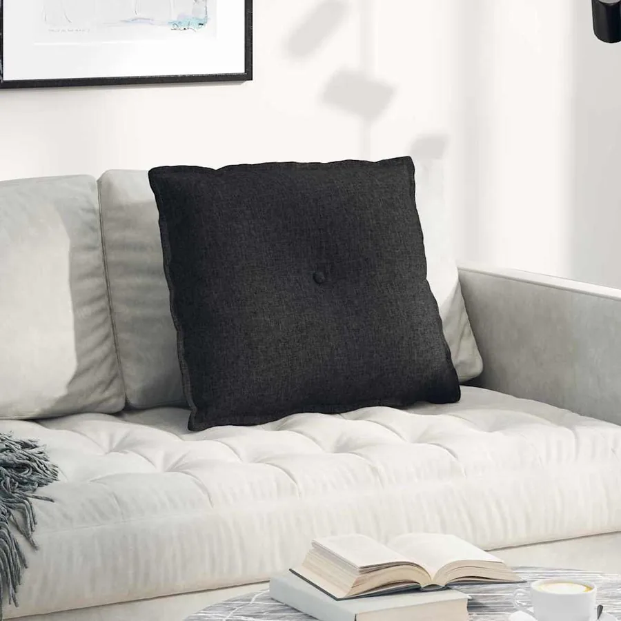 Coussin de Dos Noir 60 x 19 x 50 cm tissu