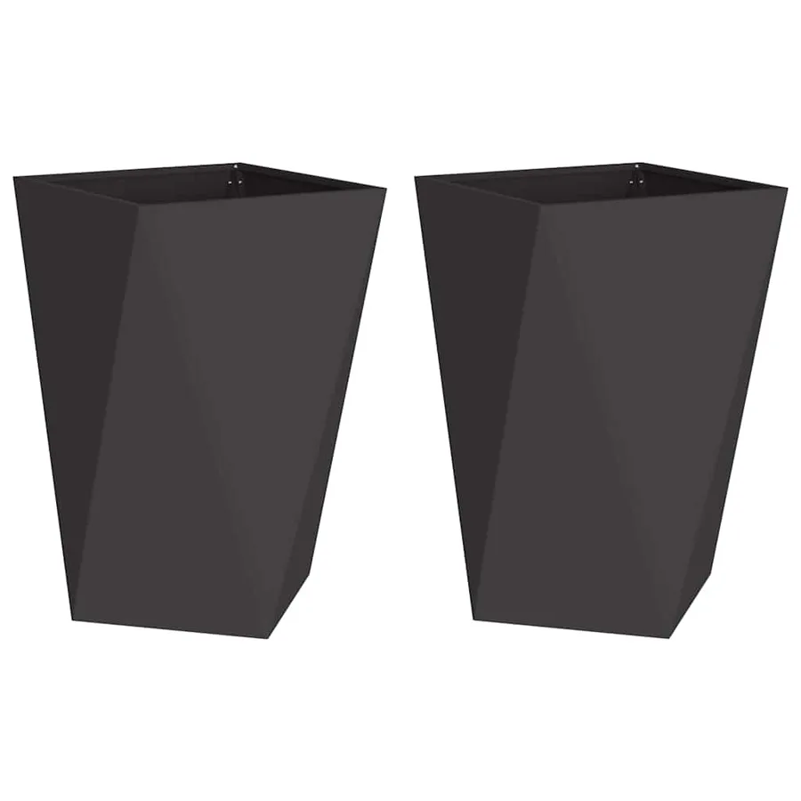 Jardinière 2 pc Noir 50 x 50 x 75 cm Acier - 2