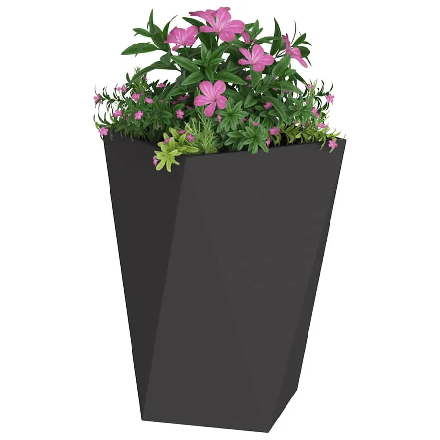 Jardinière 2 pc Noir 50 x 50 x 75 cm Acier - 3