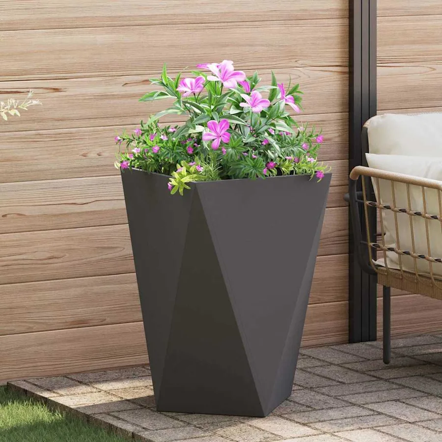 Jardinière 2 pc Noir 50 x 50 x 75 cm Acier - 4