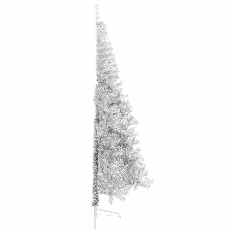 Sapin de Noël artificiel pré-éclairé Argent 210 cm PET - 8