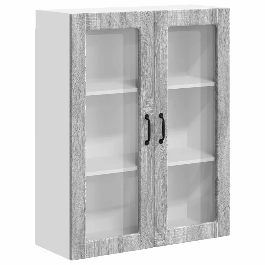 Cabinet en verre mural LUCCA Sonoma gris 80 x 31 x 100 cm - 2