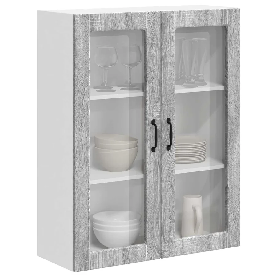 Cabinet en verre mural LUCCA Sonoma gris 80 x 31 x 100 cm - 3