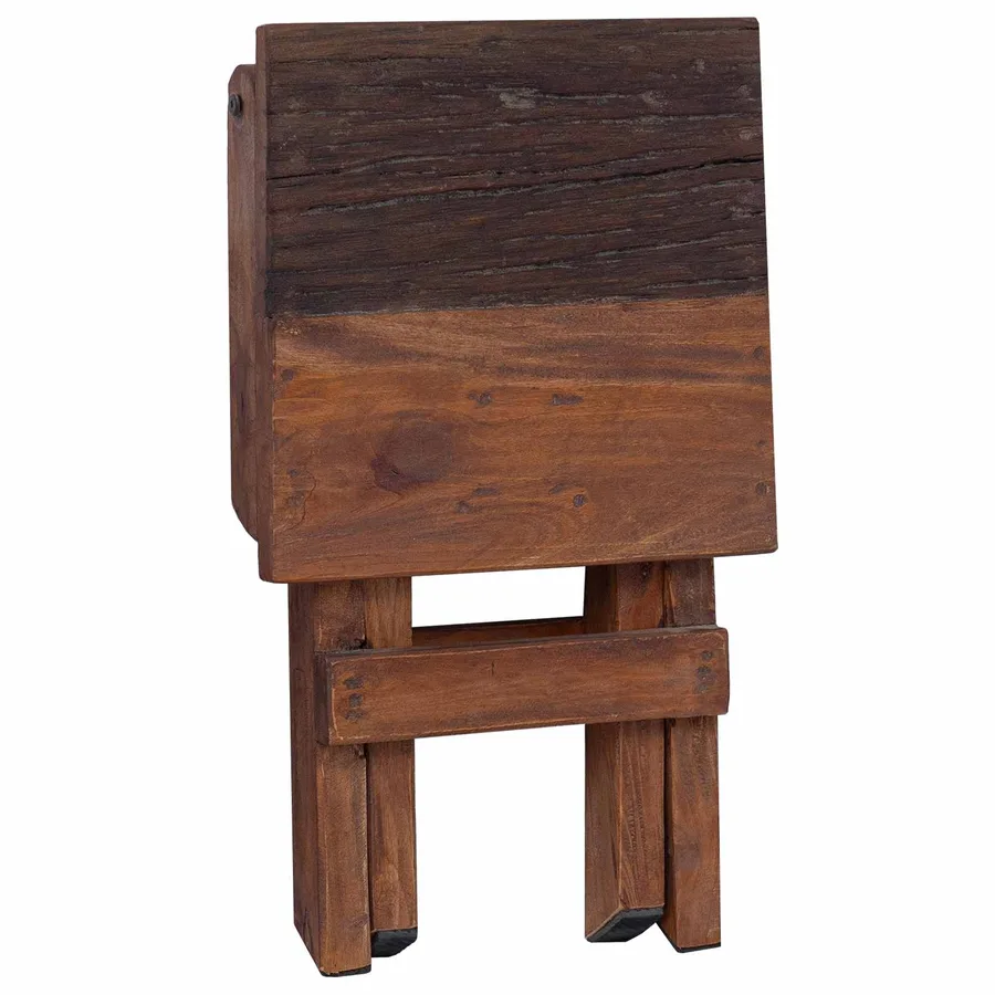 Tabouret Naturel 30 x 30 x 48 cm Bois massif de récupération - 4