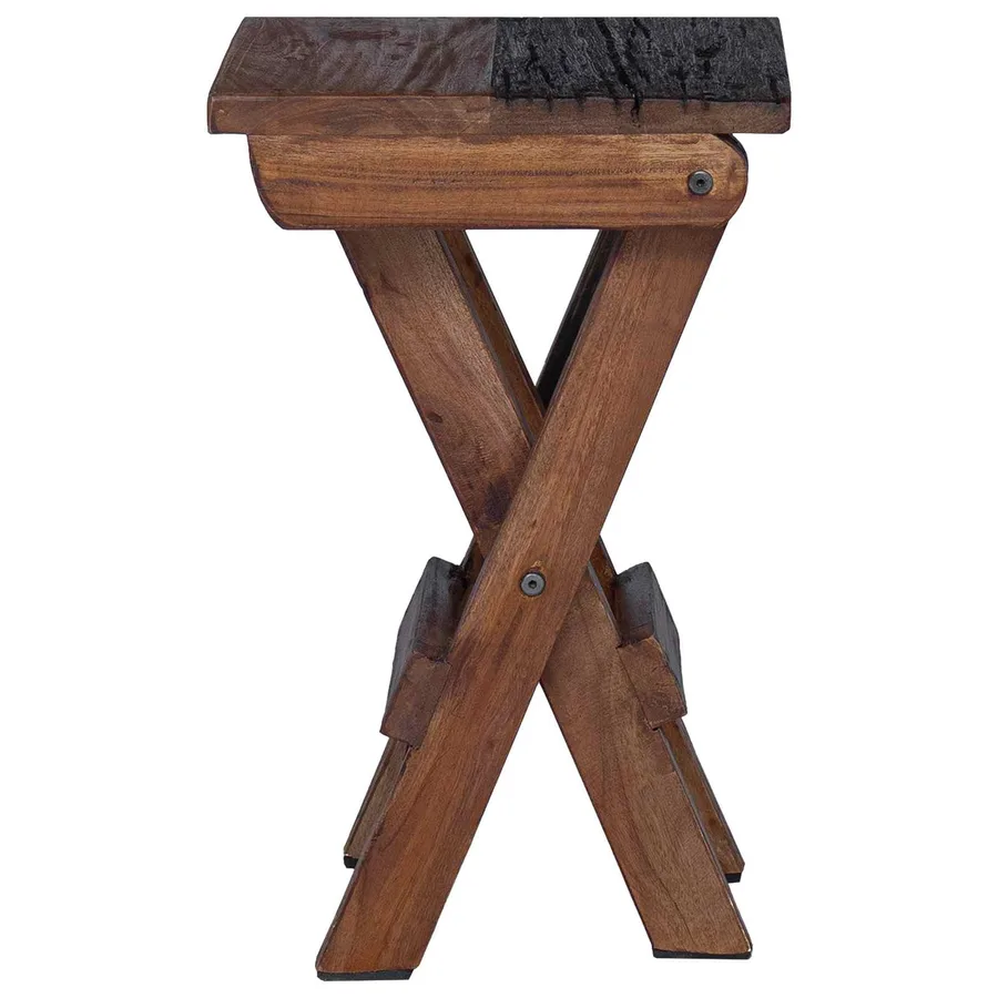 Tabouret Naturel 30 x 30 x 48 cm Bois massif de récupération - 6