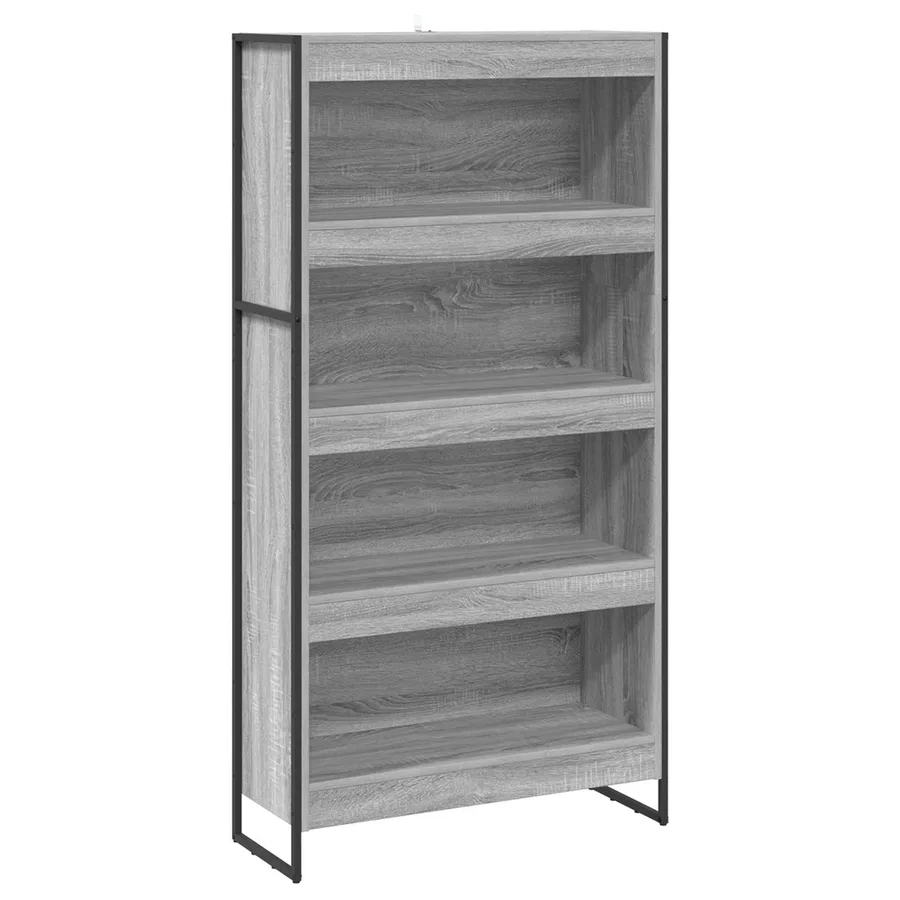 Bibliothèque 80 x 30 x 155 cm Bois d'ingénierie Gris Sonoma - 2