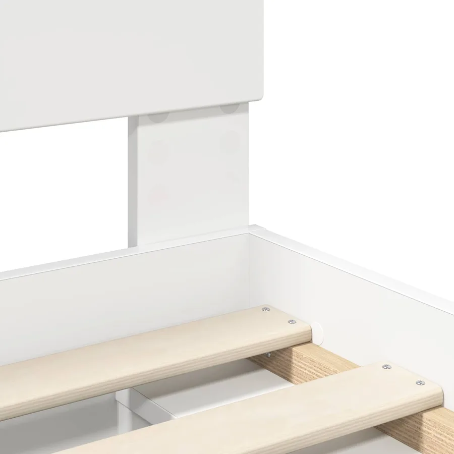 Cadre de lit Blanc 120 x 200 cm Bois de pin massif - 10