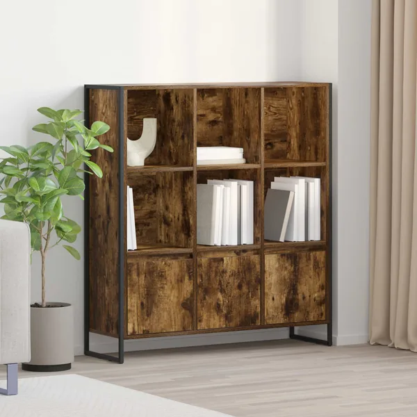 Bibliothèque 99,5 x 30 x 108 cm Bois d'ingénierie Chêne Fumé