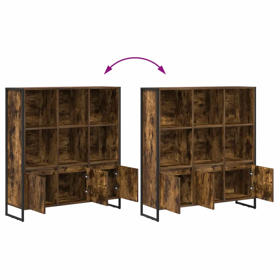 Bibliothèque 99,5 x 30 x 108 cm Bois d'ingénierie Chêne Fumé - 11