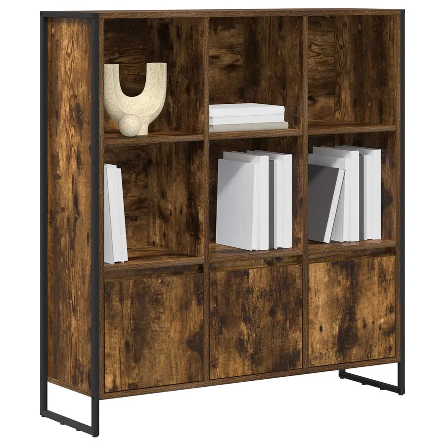 Bibliothèque 99,5 x 30 x 108 cm Bois d'ingénierie Chêne Fumé - 3