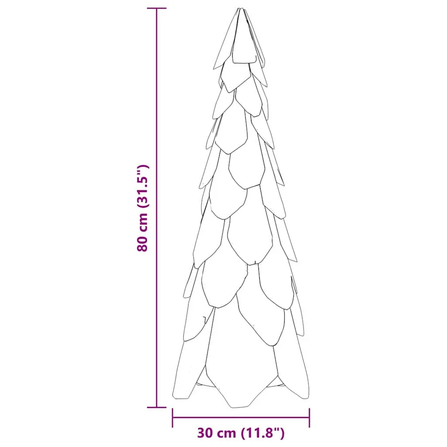 Sapin de Noël avec support Marron 80 cm Bois de teck solide - 8