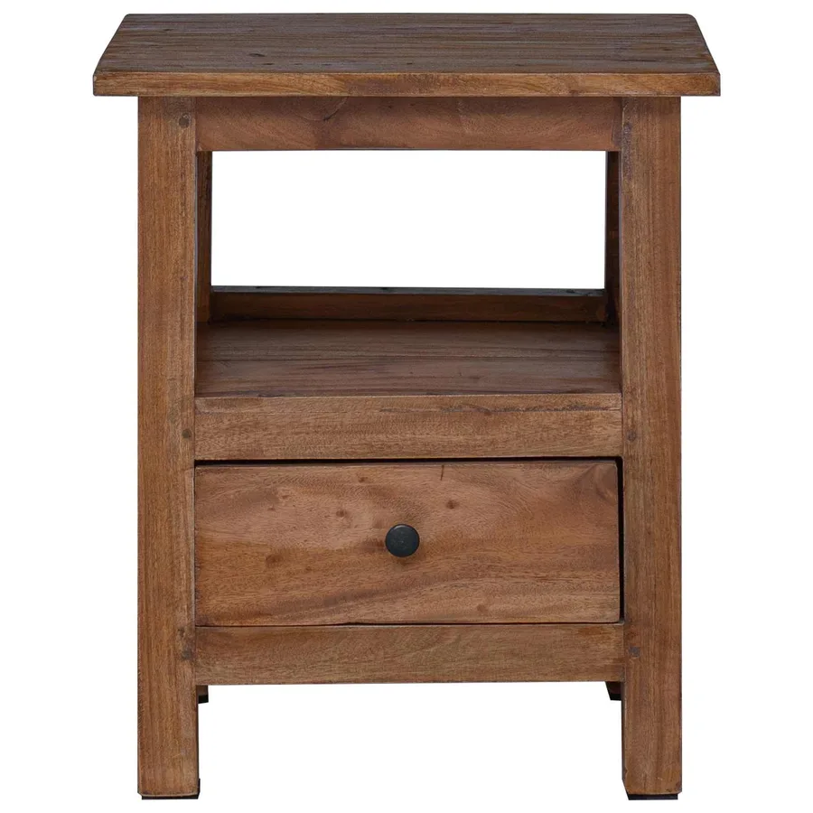 Table de chevet Marron 41 x 30 x 50 cm Bois de Mahogany Massif - 6