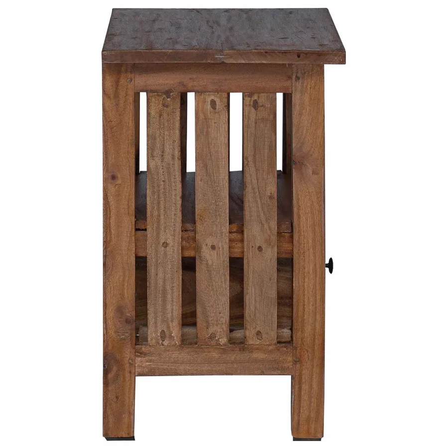 Table de chevet Marron 41 x 30 x 50 cm Bois de Mahogany Massif - 7