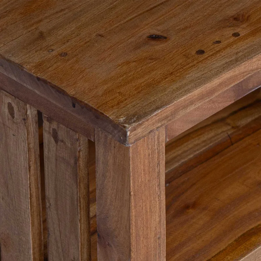 Table de chevet Marron 41 x 30 x 50 cm Bois de Mahogany Massif - 8