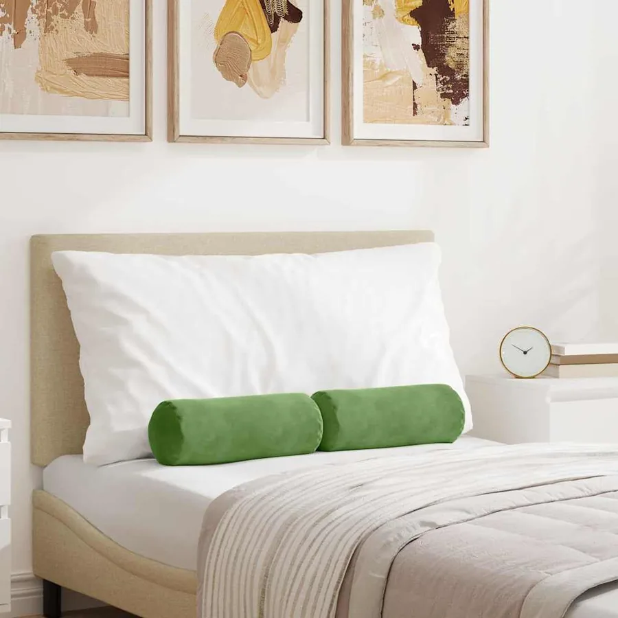 Coussins d'accent 2 pcs Vert clair Ø 15 x 40 cm