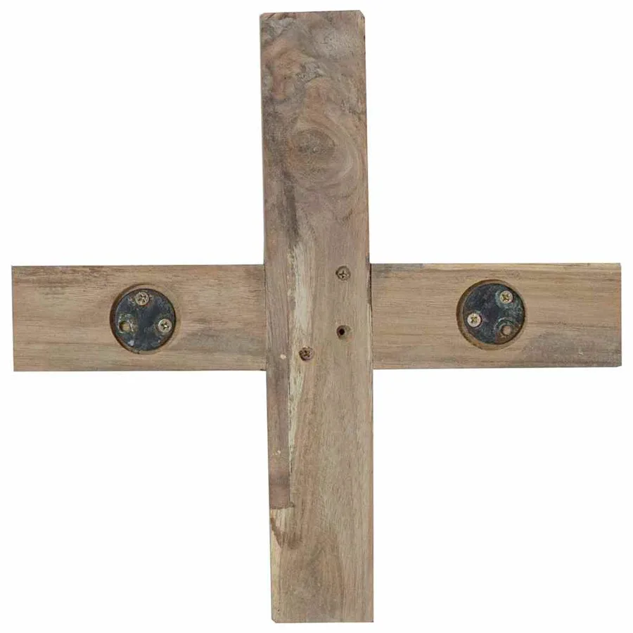 Sapin de Noël avec support Marron 120 cm Bois de teck solide - 10
