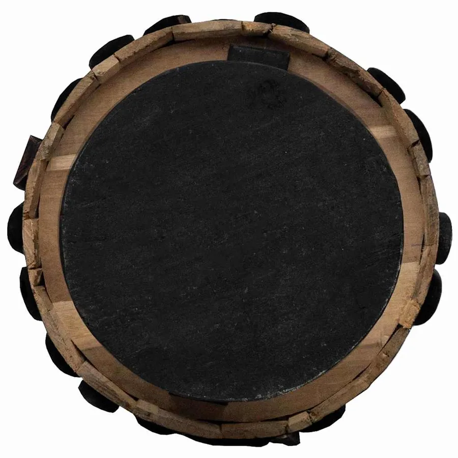 Sapin de Noël avec support Marron 149 cm Bois de teck solide - 8