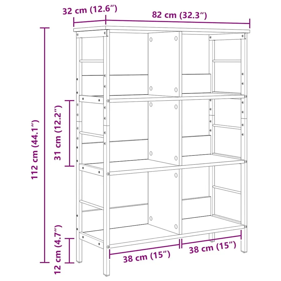 Étagère Chêne Sonoma 82 x 32 x 112 cm Bois d'ingénierie - 11