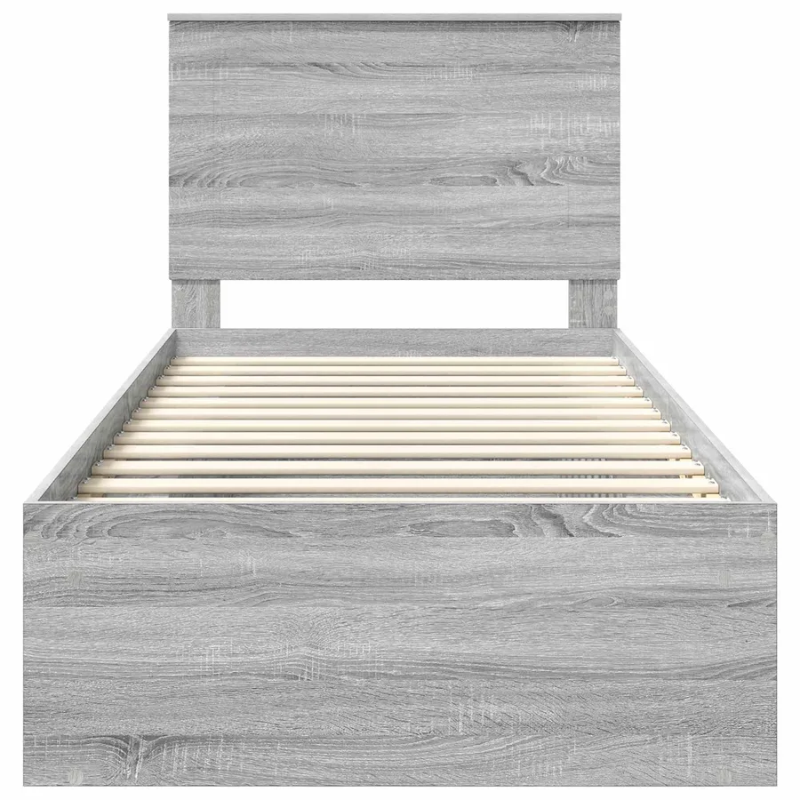 Cadre de lit Gris Sonoma 100 x 200 cm Bois de pin massif - 7