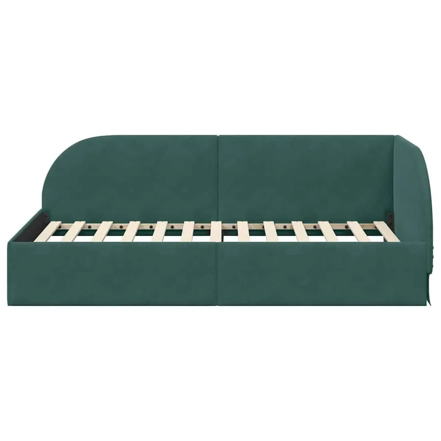 Cadre de lit d'angle Vert foncé 90 cm x 190 cm Velours - 5