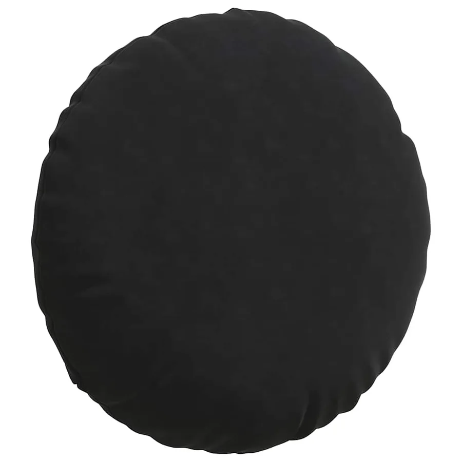 Coussins de siège 2 pcs Noir Ø60 x 21 cm Velours - 5