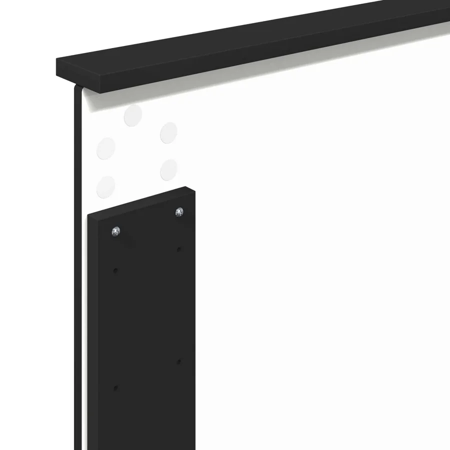 Cadre de lit Noir et argent 100 x 200 cm Bois d'ingénierie - 11