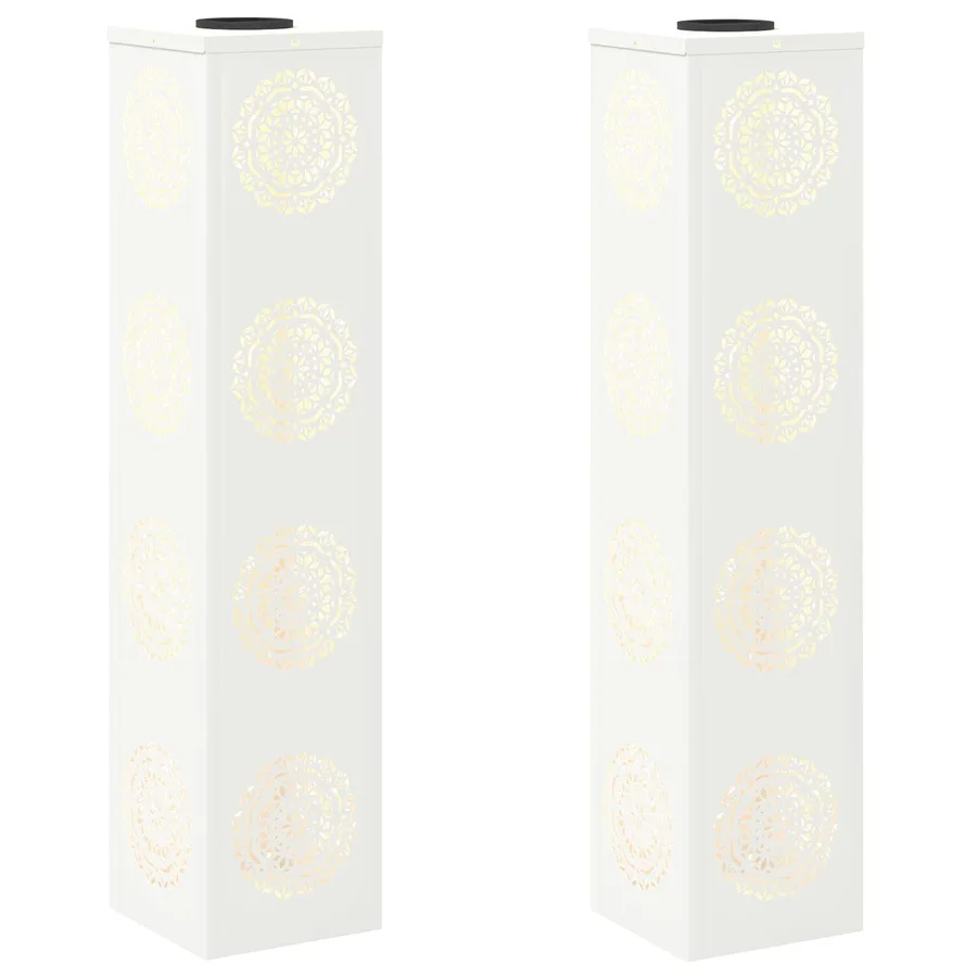 Lumière de chemin LED solaire 2 pcs Blanc chaud 18 x 18 x 80 cm - 2
