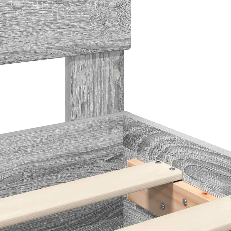 Cadre de lit Sonoma gris 135 x 190 cm Bois d'ingénierie - 10