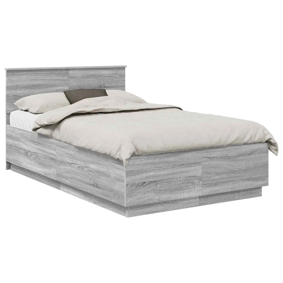 Cadre de lit Sonoma gris 135 x 190 cm Bois d'ingénierie - 2