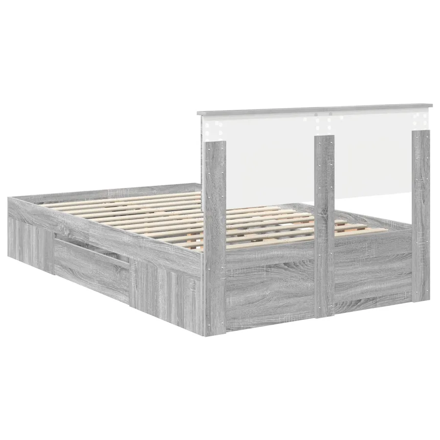 Cadre de lit Gris Sonoma 137 x 203 cm Bois d'ingénierie - 10